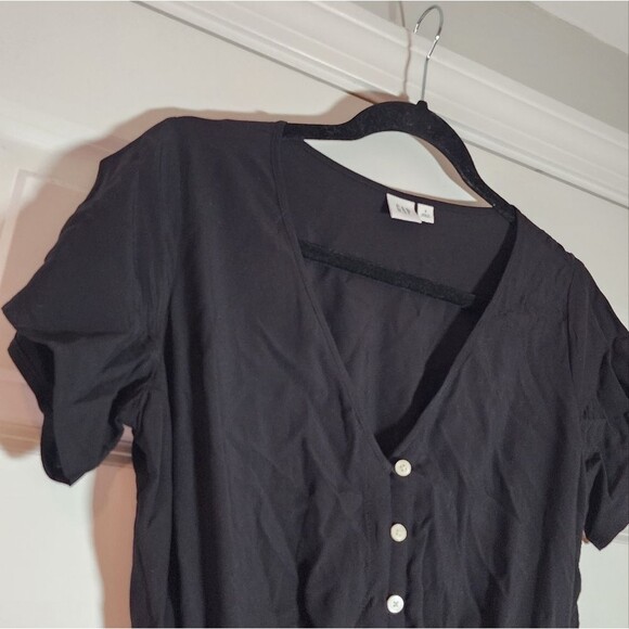 Gap Black Belted Button Front Shirts Romper S - Picture 2 of 4